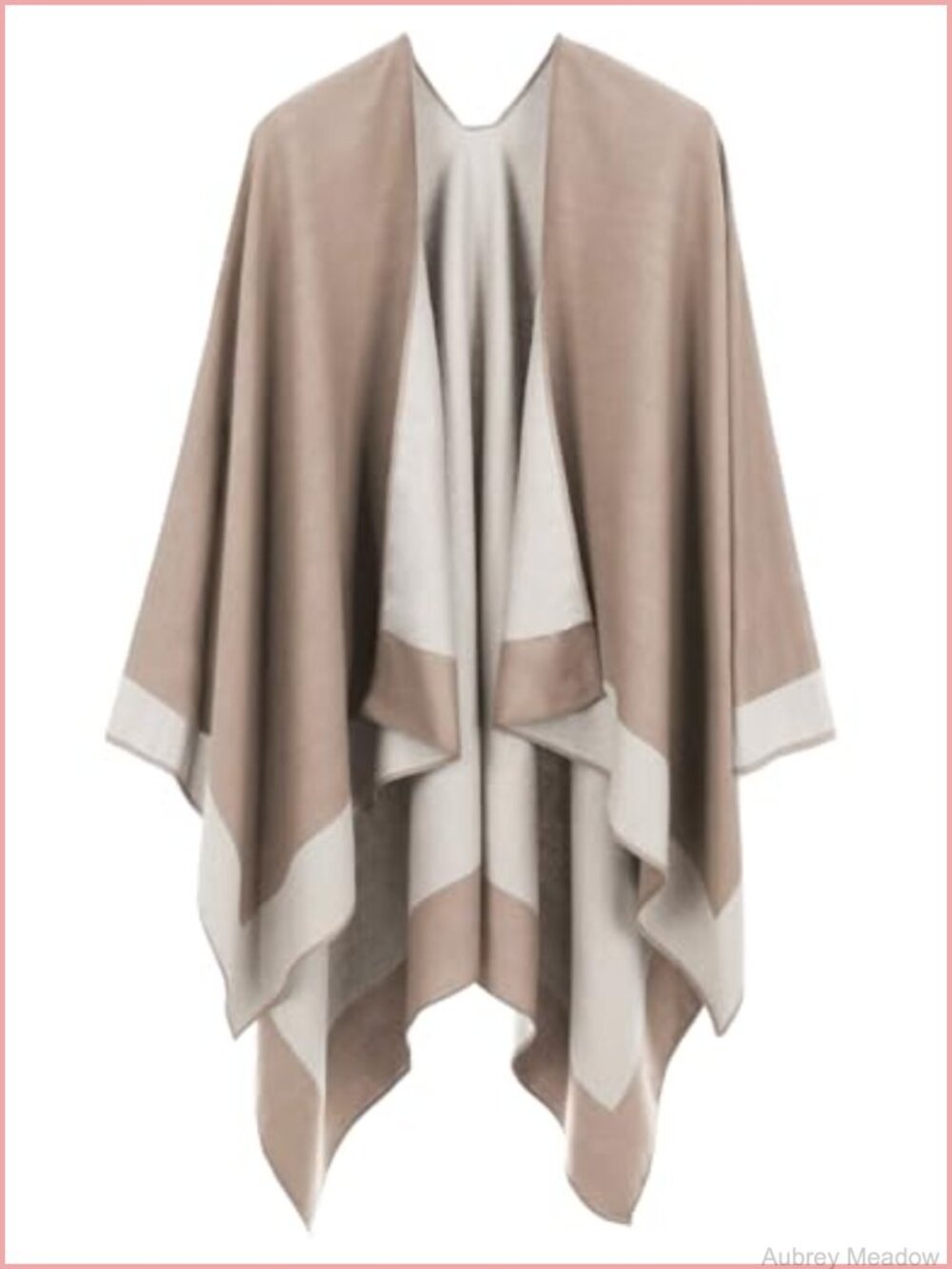 Reversible Oversized Shawl Wrap Open Front Poncho Cape Cardigan One Size